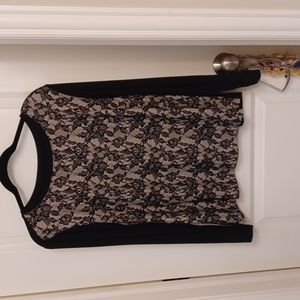 Chico's Lace Front Long Sleeve Top